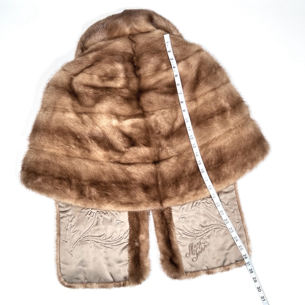 Roberts-Lories San Francisco Mink Stile Brown Fur Stole Cape OS - Picture 10 of 15